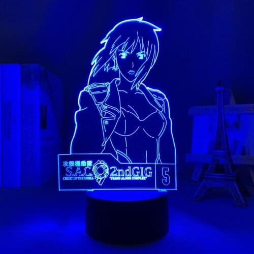 3d Led Lamp Anime Figure Ghost In The Shell for Kids Bedroom Decoration Night Light Lighting Birthday Gift Room Decor Desk Lamp