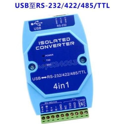 4 in 1 Industrial lightning protection photoelectric isolation USB to RS485/RS422/RS232 TTL interface USB to serial converter