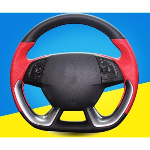 Auto Braid On The Steering Wheel Cover for Citroen DS5 DS 5 DS4S DS 4S Car Steering Wheel Covers Leather Interior Accessories