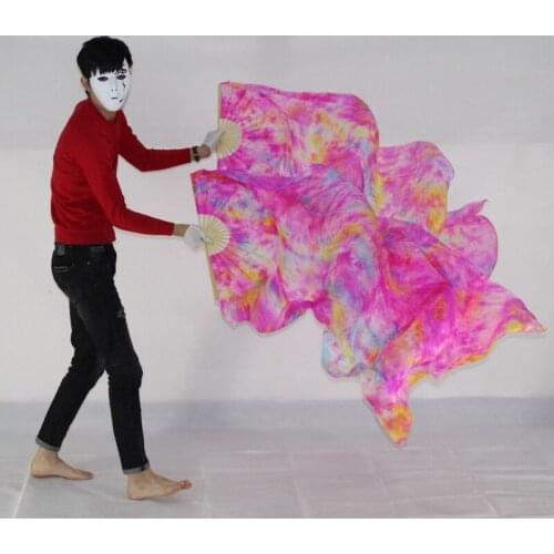 Free-Shipping OrientalDancing 100% real silk Veils Fans high qulity colorful belly dance silk Fans for Stage Shows/Party