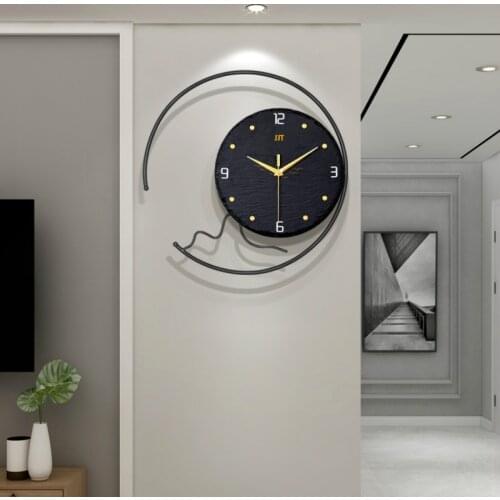 Large Nordic Wall Clock Modern Design Living Room Wall Watches Home Decor Creative Art Black Metal Clocks Undefined Mind Gift