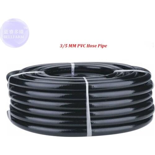 BELLFARM 3/5mm Black Flexible PVC Hose Pipe for garden irrigatuib or agricultural irrigation E4256