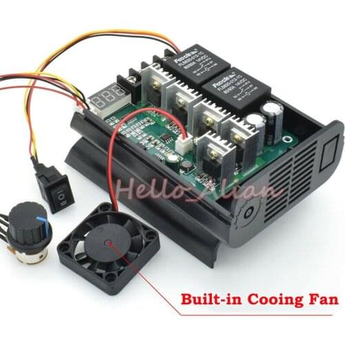 DC 10V-55V Max 60A PWM DC Motor Speed Controller CW CCW Reversible Switch Built-in Cooling Fan LED Display Blockage Protection