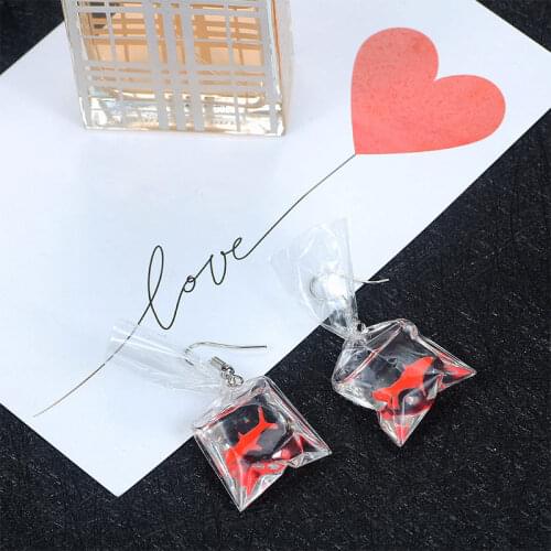 Goldfish Hoop Dangle Earrings Drop Long Earrings For Women Jewelry Statement Earrings Girt Korean Summer Womens Fashion Jewelry