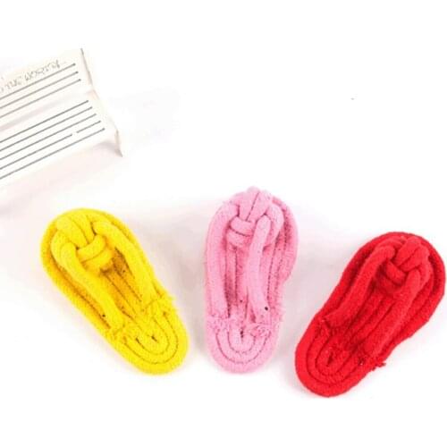 Cotton Rope Dog Toy Slipper Shoes Shape Pet Dog Biting Chew Pet Toy Outdoor Traning for Small Medium Dogs Pet Gifts for Birthday