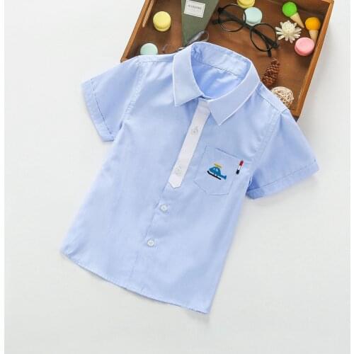 IENENS Summer Shirts Clothes 3-11Y Baby Shorts Sleeve Shirt Thin Solid Color Tops Tees Shirts Children Cotton Blouse