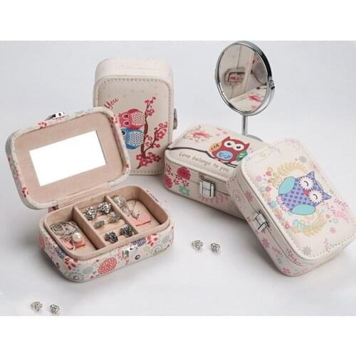 JMjermyn New Cartoon Printed Jewelry Box Fashion Design Hot Selling Portable Jewel Case Jewellery Display And Showing Boxes
