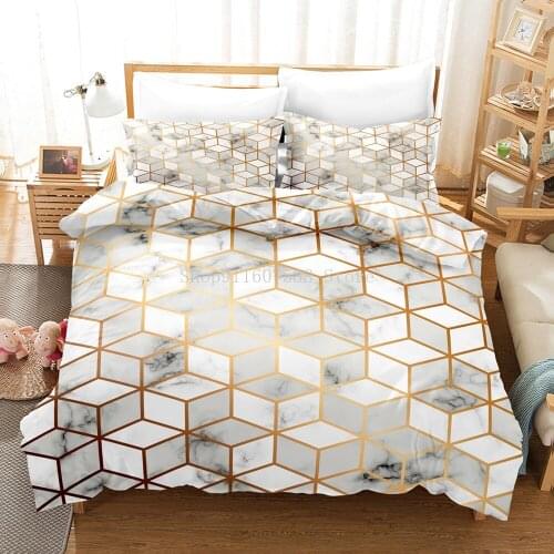 Gemotric Marbling 3D Print Bedding Set 220x240 Twin King Queen Size Bedclothes Duvet Covers Set Quilt Cover Home No Bed Sheet