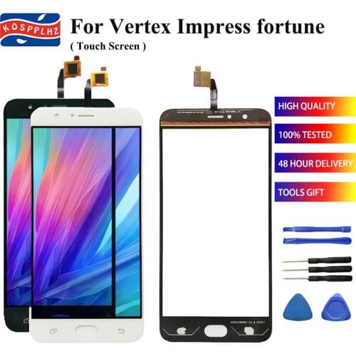 KOSPPLHZ 5.5" Mobile Touch Screen Glass For Vertex Impress Fortune Touch Screen Digitizer Sensor Front Outer Glass Lens + tools