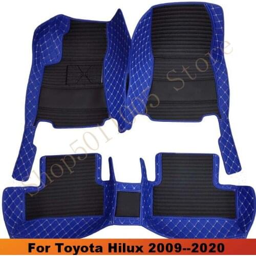 Carpets Car Floor Mats For Toyota Hilux 2009 2010 2011 2012 2013 2014 2015 2016 2017 2018 2019 2020 Interior Cover Accessories
