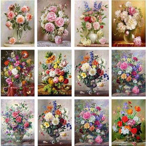 Beautiful Decorative Flower Diamond Painting DIY 5D Embroidery Cross Stitch Diamond Painting Art Interior Decor Kit