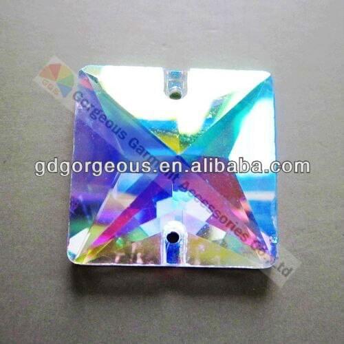 100pcs High quality 22x22mm Sew On Square Crystal AB Rhinestone Glass Stones For DIY browband Garment Shoes wedding Furniture