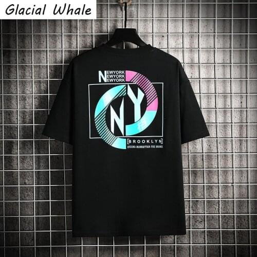 GlacialWhale Mans T-shirt Men 2021 Oversized Anime Graphic Hip Hop Japanese Streetwear Tshirt Male Harajuku Black T Shirt Men