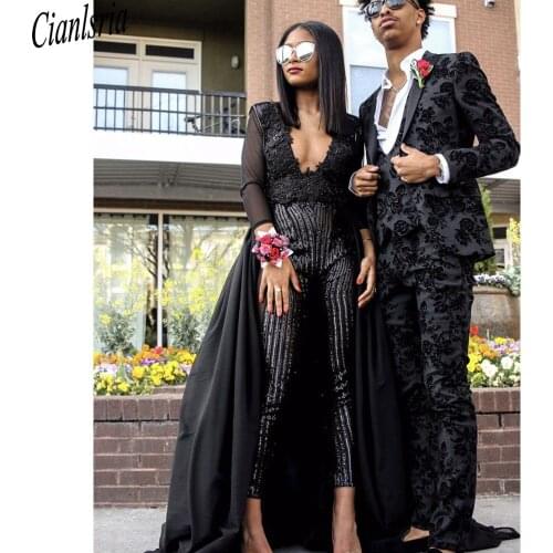 Black Print Flower Men Wedding Tuxedos Embossing Groom Tuxedos Excellent Men Blazer 3 Piece Suit Prom/Dinner Jacket
