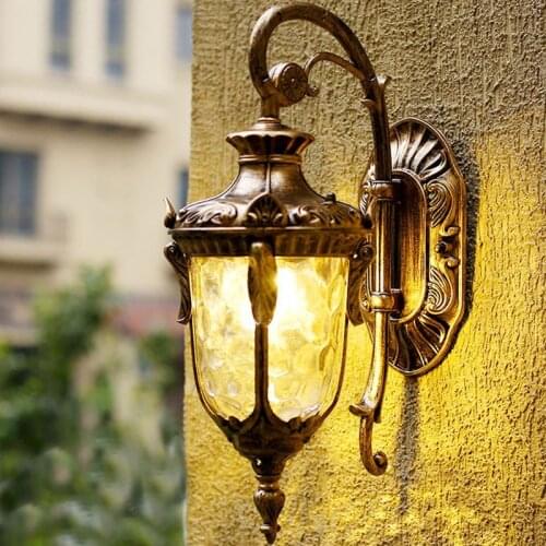 Retro Outdoor Wall Light Europe Villa Sconce Lamp E27 Waterproof Exterior Garden Doorway Light Vintage Porch Lamp Wall Decro