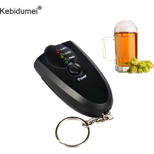 Kebidumei Portable Keychain Red LED Light Flashlight Alcohol Breath Tester Breathalyzer Professional Keychain Alcohol Tester