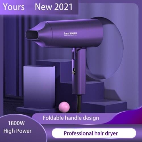 1800W Professional Electric Hair Dryer Strong Wind Salon Portable Dryer Hot & Cold Air Wind Anion Hammer Blower Dry Foldable