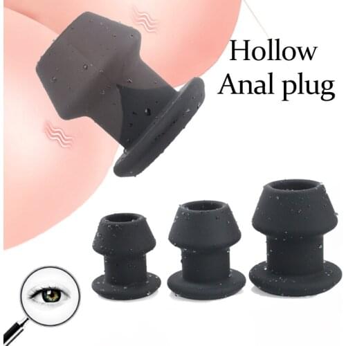 Silicone Large Butt Plug and Tunnels Male Prostate Massage Vaginal Dilator Anus Speculum Huge Hollow Anal Plug Massager Sex Toys