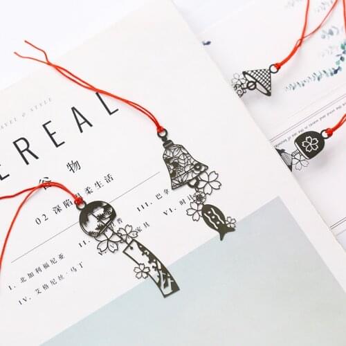Vintage Hollow out Wind chimes Bookmark Metal Book mark Stationery School Office Supply Escolar Papelaria