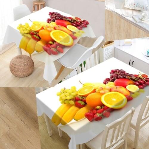 Custom High Quality Fruit Cloth Oxford Fabric Rectangular Waterproof Oil Proof Table Cover Family Party Tablecloth