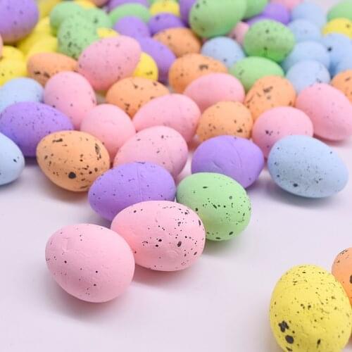 20/40Pcs 4*5cm Easter Bubble Bird Egg DIY Painted Mixcolor Foam Egg Handmade Craft Kids Toy Happy Easter Home Party Decor