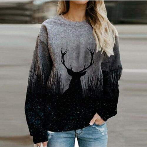 Womens Clothing Womens Clothing Printed Loose Long-sleeved Shirt Tie-dye Round Neck T-shirt Blouse T Shirt Drole Coton T Shirt