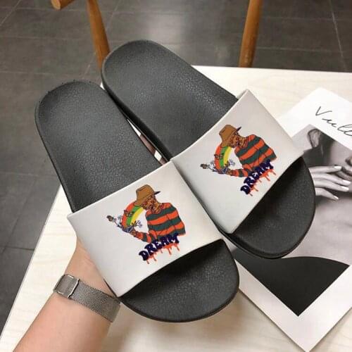Ladies Slippers Aesthetic Womens Beach Slippers Summer Slides Harajuku print slippers 2021 New Women Non-slip shoes Female