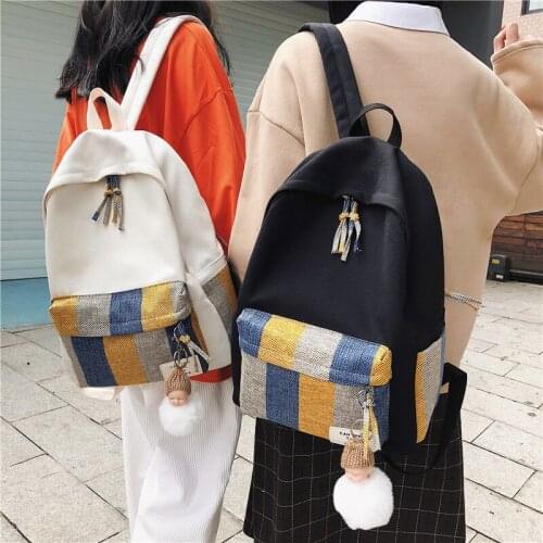 Weysfor Female Backpack Women Classic Plaid Pattern Backpack College School Bagpack Teenage Girls Harajuku Travel Shoulder Bags
