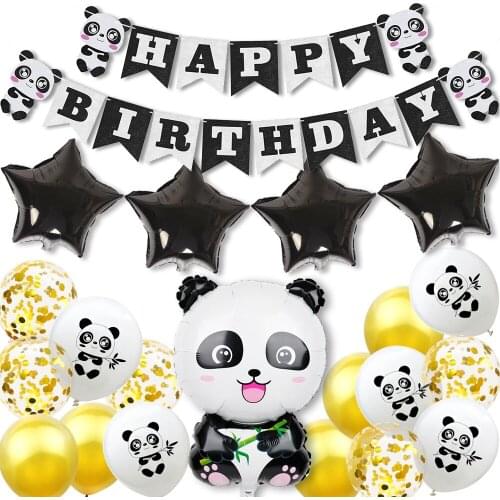 ZLJQ Cartoon Animal Black White Panda Latex Foil Balloons Children Birthday Party Decoration Baby Shower Kids Animal Ballon Toys