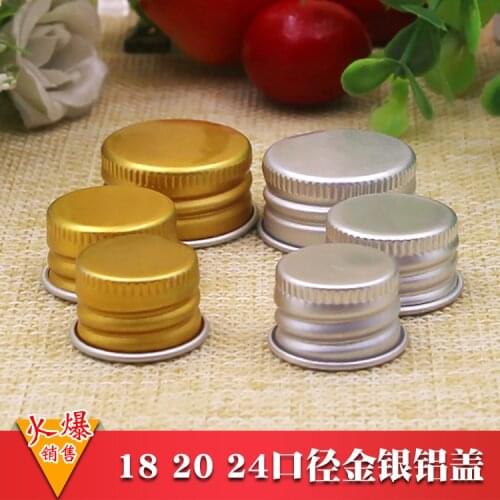100 pcs 18 Tooth 20 24 28 Caliber Search Edge Thread Gold And Silver Pet Bottle Aluminum Cover free shipping