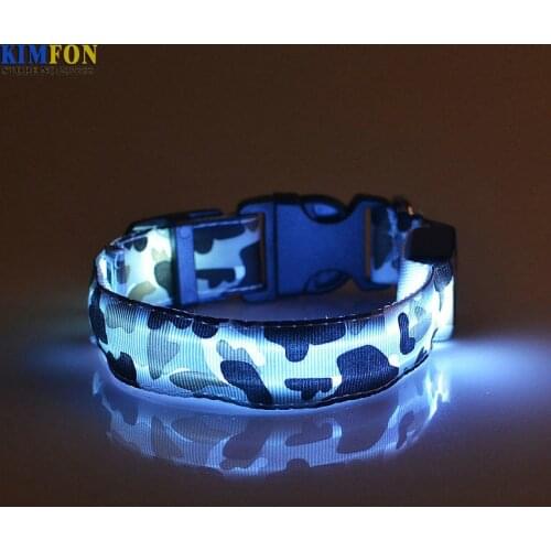 100Pcs/Lot LED Luminous Pet Collar Collar Light Camouflage Dog Collar Pet Collars Durable Spot Hair