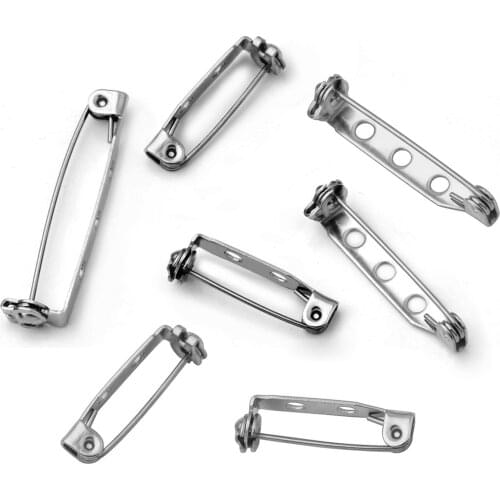 20pcs 20/25/32/38mm Length Stainless Steel Safety Pins Brooch Settings Wedding Brooch Needles DIY Jewelry Findings Components