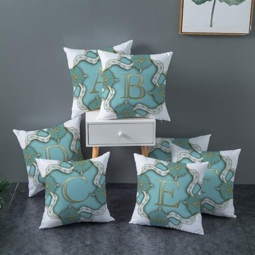 2020 Cushion Cover 26 English Letters Throw Pink Pillowcase Cover Polyester Case Sofa Bed Decorative Pillow Case For Home Decor