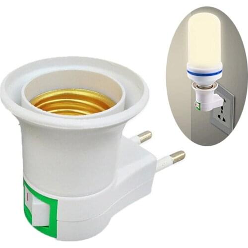 220V E27 Adapter Screw Mouth Night Light Lamp Holder Switch Round Foot Wall Type Mobile Lamp Shades