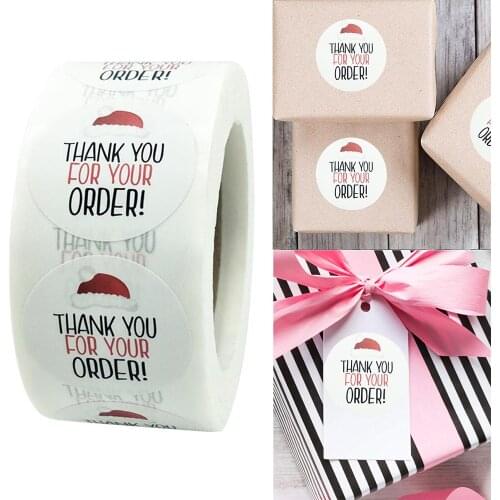 500pcs 2.5CM Round Thank You Stickers Gifr Packaging Sealing Label DIY Scrapbooking Stationery Stickers