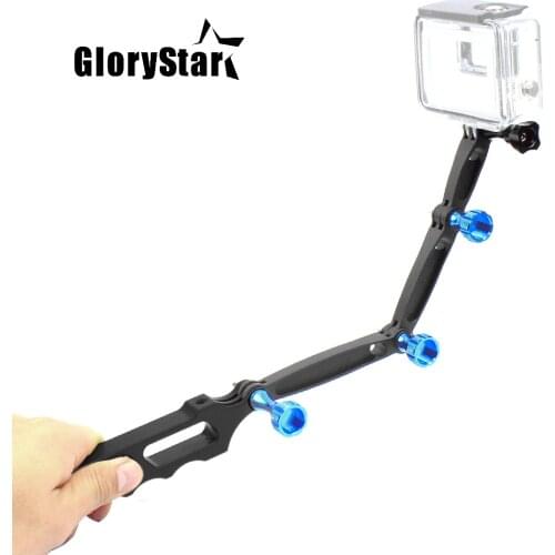 Aluminum Selfie Stick Extension Arm Screw Tripod Mount Holder Tactical Grip for Gopro Hero 7 6 5 4 3 /SJCAM/Xiaoyi/Gitup Camera