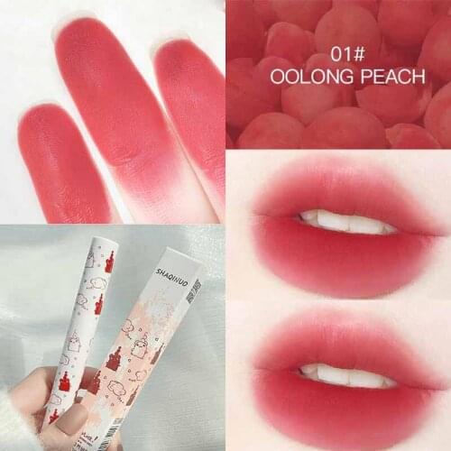 6 Color Velvet Matte Peach Pink Nude Lipstick Lasting Waterproof Matte Lipsticks Sexy Cute Lip Gloss Lips Makeup Girls Cosmetic