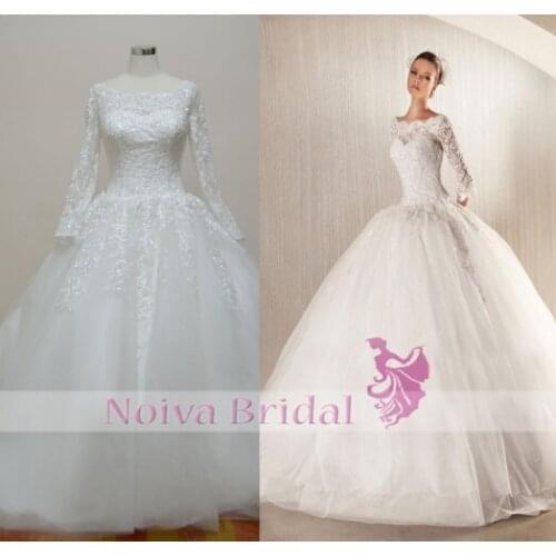 Free shipping casamento Muslim beading vestido de noiva 2016 new fashion long sleeve romantic wedding dress ball bridal gowns