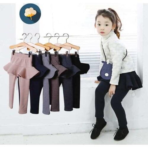 Kids Leggings For Little Girls With Ruffle Tutu Skirt Baby Girl Pants Cotton Girls' Toddler Legging Children Stretchy Pantskirt