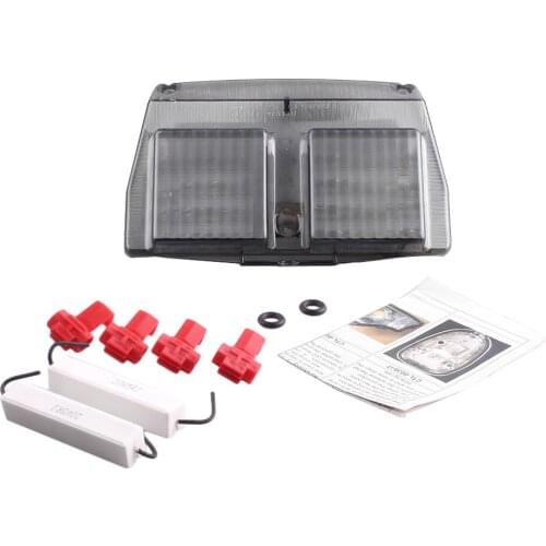 E-Mark Taillight w/ Signal Integrated LED Motorcycle Rear Tail Brake Light Stop Lamp For DUCATI 748 916 996 998 All Years