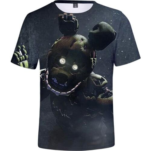 3D Five Night At FNAF printed t shirt men women boys girls short sleeve Kids t-shirt tops Anime Bear tshirt Children clothes