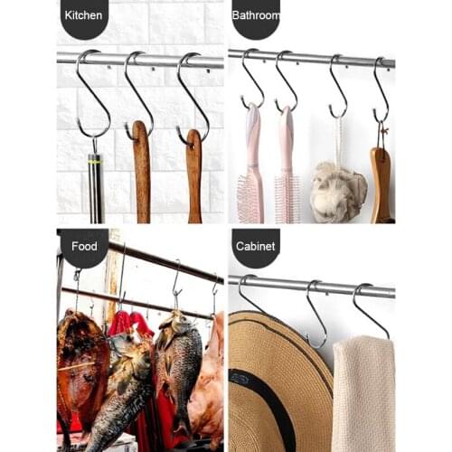 10pcs S-Shape Hook Stainless Steel Hook Clasp Holder for Hanging Clothes Handbag Closet Organizer Kitchen Organizer