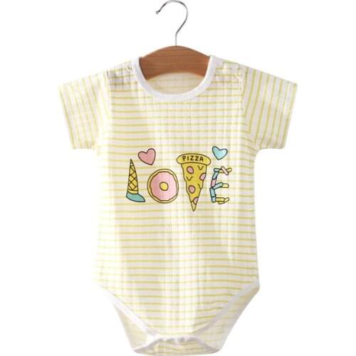 Summer Cotton Rompers for 3-18 Month Newborn Baby Boys Girls Jumpsuits Short Infants Training Clothes Open Crotch Pants Pajamas