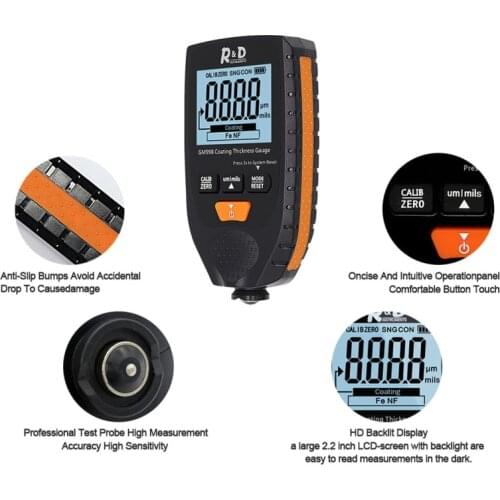 Mini Digital Thickness Gauge with LCD Display Paint Thickness Gauge Tester Tool Instruments For Car