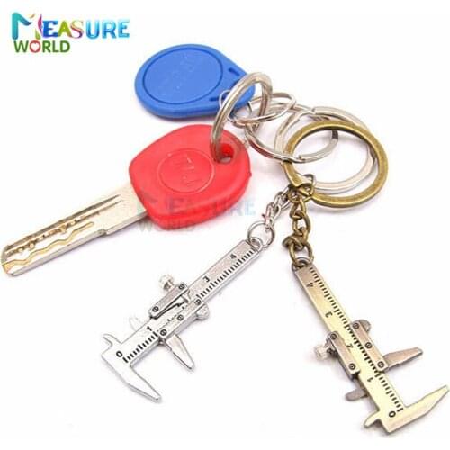 Mini Portable Zinc Alloy Metal Simulation Model Slide Ruler Vernier Caliper Key Chain Universal Car Turbo Key Ring