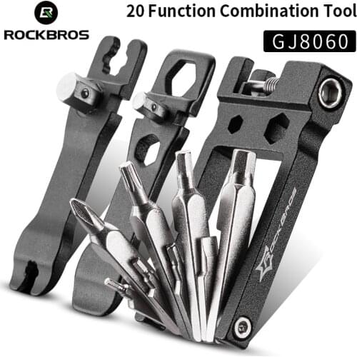 ROCKBROS 5 Style Multifunction Bicycle Repair Tool Kit Chain Cutter Hex Socket Spoke Handle Screwdriver MTB Bike Repair Tool set