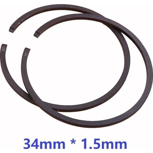 34mm * 1.5mm Piston Ring Set For 1E34F Brush Cutter MITSUBISHI CG260 BC260 26CC TU26 TL34 Trimmer Thickness 1.5mm