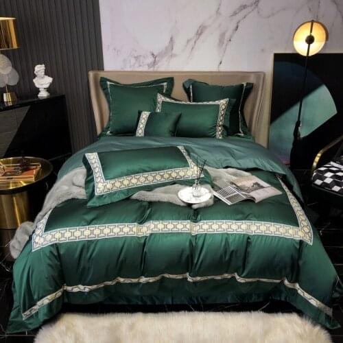 1200TC Silk Cotton Bedding Set Silkly Duvet Cover Pillowcase Flat/Fitted Sheet With Rubber Queen King Size 4/7pcs