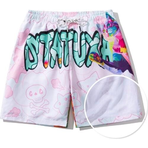 New print beach shorts men sexy swimwear summer men pool bikini surf swimsuit sports shorts breathable swim briefs beachwear