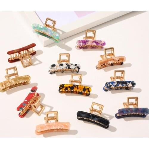 New Acetate Small Grabber Retro Wild Card Hairgrip Barrette Hair Claws Women girls Hair Accessories Headdress
